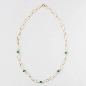 green agate chain necklace small