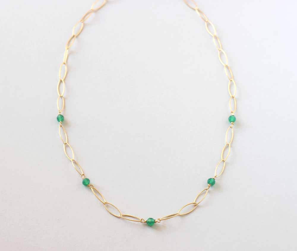 Green Agate Chain Necklace