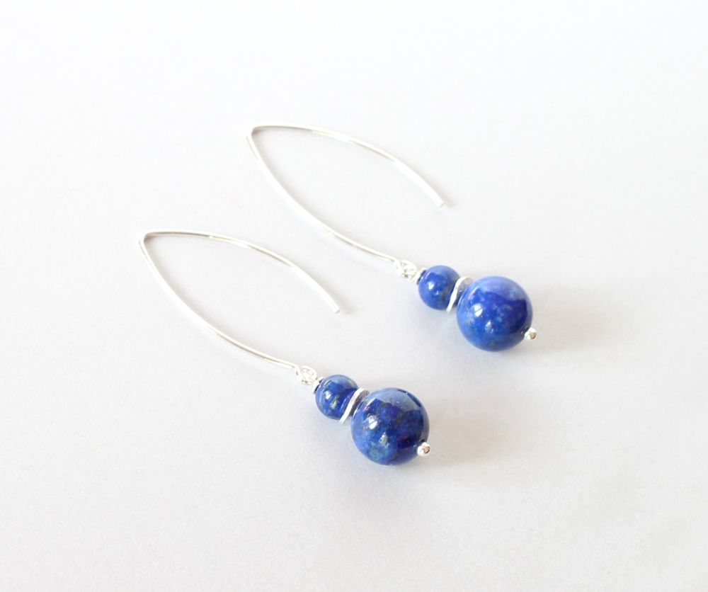 lapis lazuli silver earrings ILgemstones