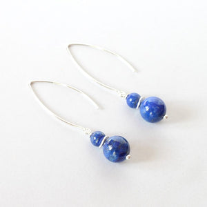 lapis lazuli silver earrings ILgemstones