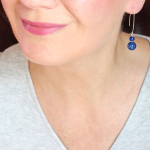 lapis lazuli silver earrings model