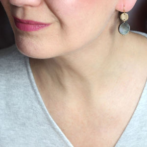 Mother of Pearl Black Disc Earrings model