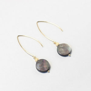 mother of pearl black gold earrings ILgemstones