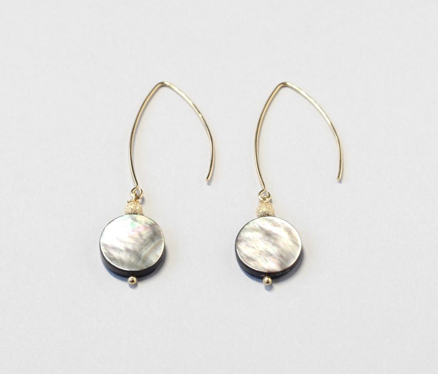 mother of pearl black gold earrings Ireland