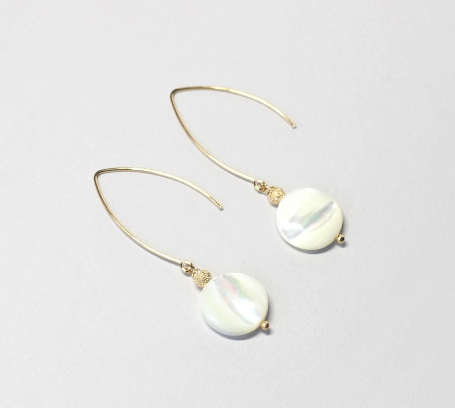 mother of pearl white gold earrings Ireland 