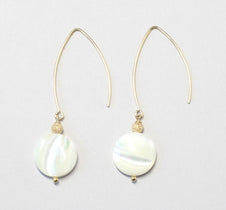 mother of pearl white gold earrings