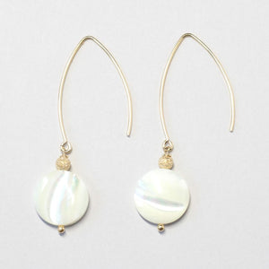 mother of pearl white gold earrings