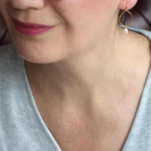 Pearl Gold Earrings model