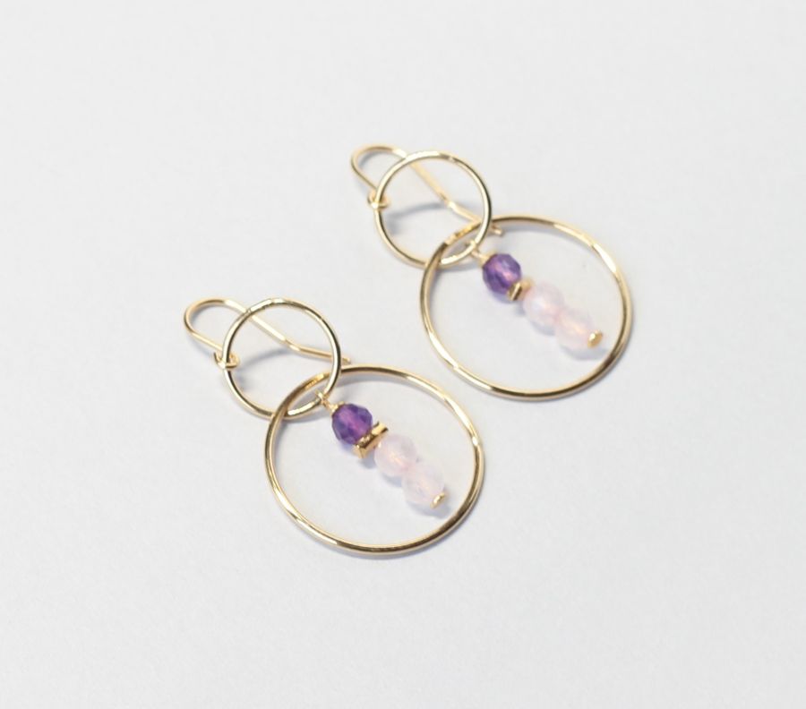 rose quartz hoop earrings Ireland