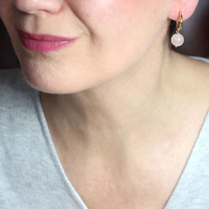 rose quartz hoops model