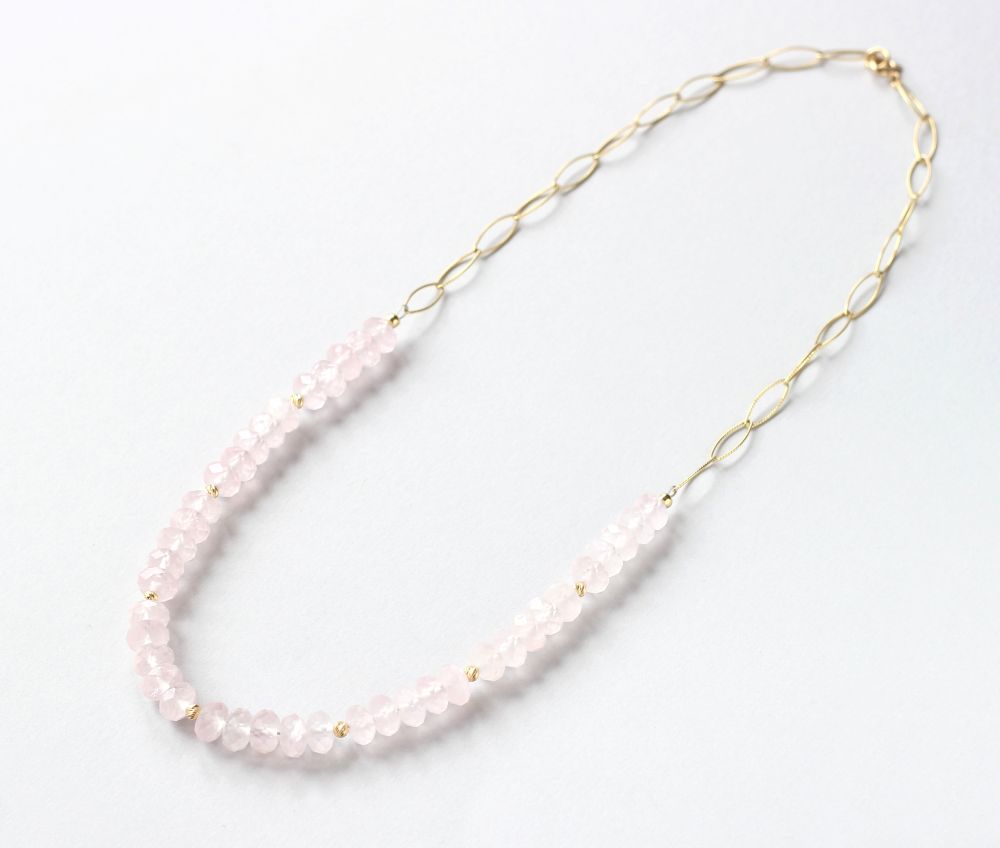 rose quartz necklace ILgemstones