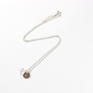 personalised necklace rose quartz