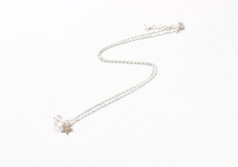 personalised necklace rose quartz silver
