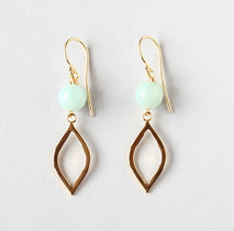 amazonite gold marquise earrings