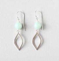 amazonite silver marquise earrings