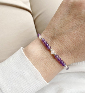 amethyst delicate bracelet model