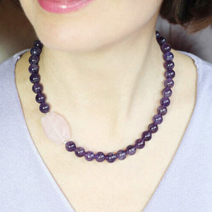 amethyst necklace styled