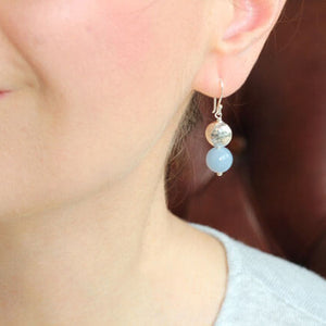 angelite silver earrings model