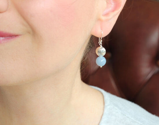 angelite silver earrings model
