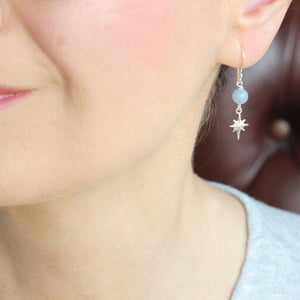 angelite star earrings styled