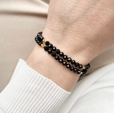 black onyx double bracelet model
