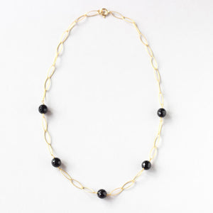 black onyx gold necklace