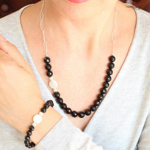 black onyx pearl bracelet styled