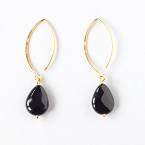 black onyx teardrop earrings