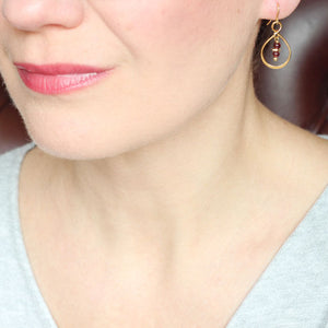 Garnet Link Earrings model