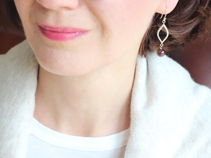 garnet marquise earrings styled