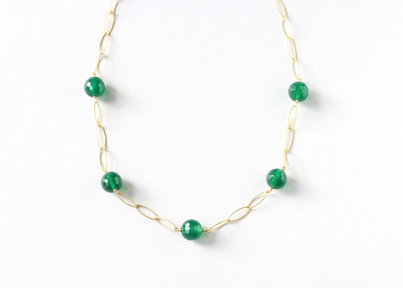 green agate chain necklace ILgemstones