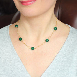 green agate chain necklace model