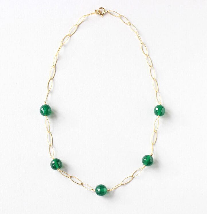 green agate chain necklace