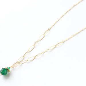 green agate delicate necklace ILgemstones
