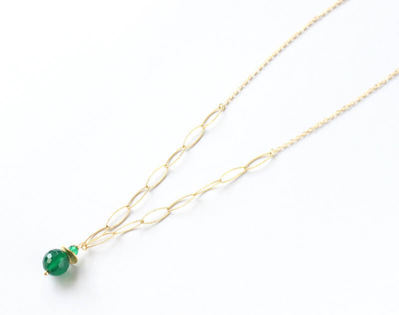 green agate delicate necklace ILgemstones