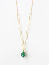 green agate delicate necklace