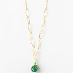 green agate delicate necklace
