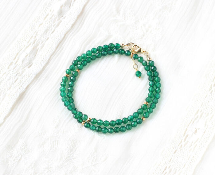 green agate double bracelet Ireland