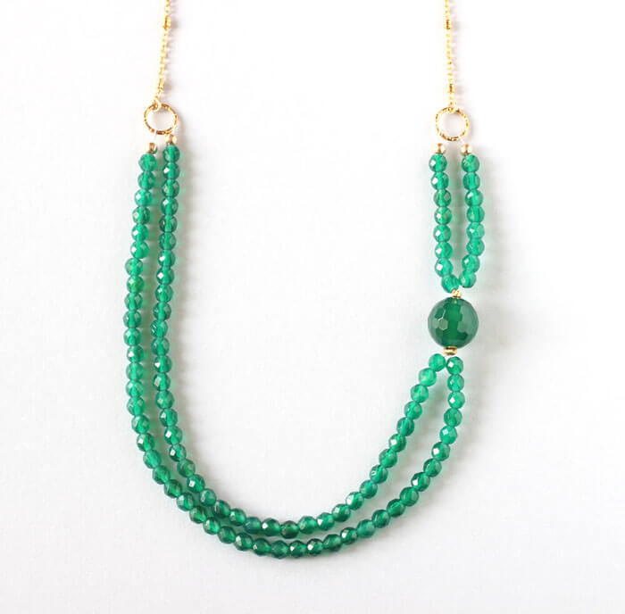 green agate gold chain necklace ILgemstones