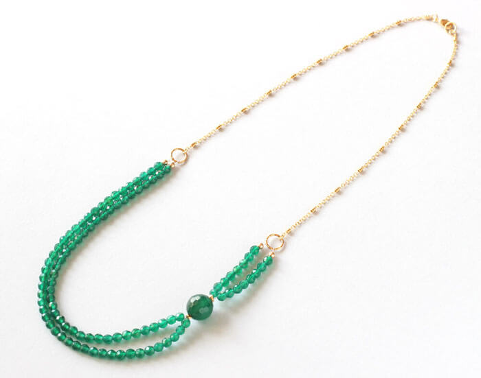 green agate gold chain necklace Ireland