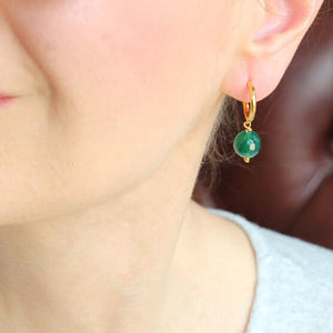 green agate hoops styled