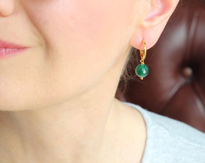 green agate hoops styled