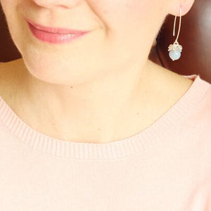 labradorite angelite earrings model 