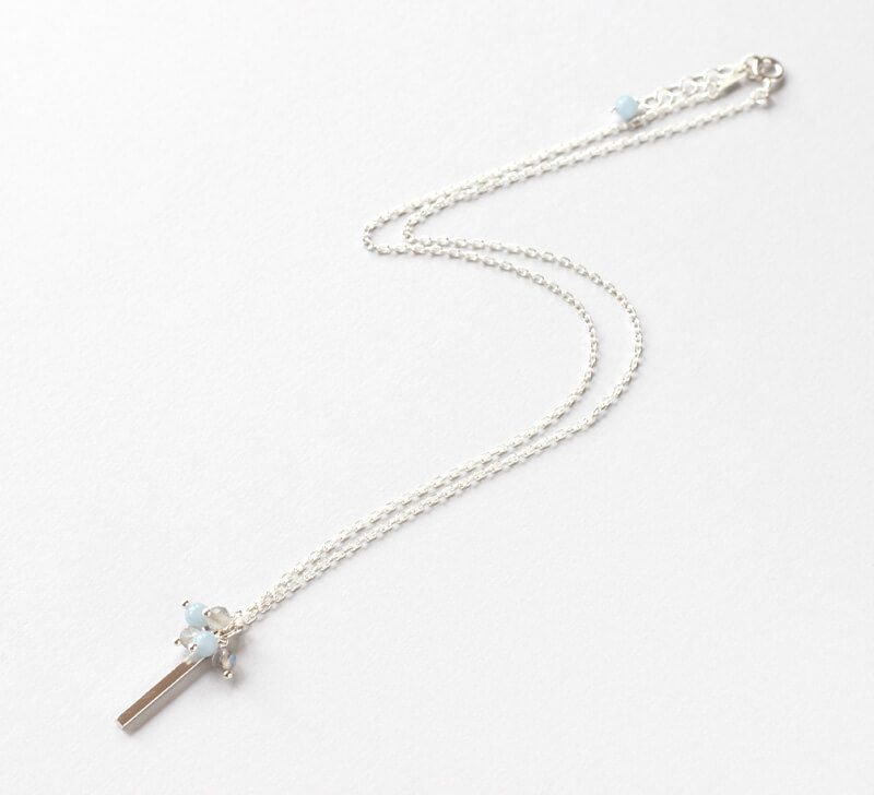 Labradorite silver delicate necklace