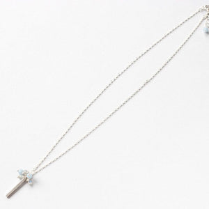 Labradorite silver delicate necklace full length