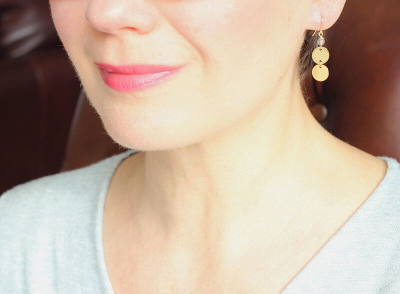 Labradorite Disc Earrings model