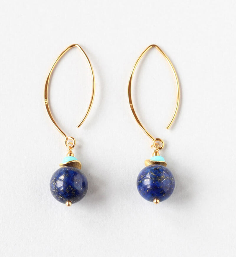 lapis lazuli gold earrings