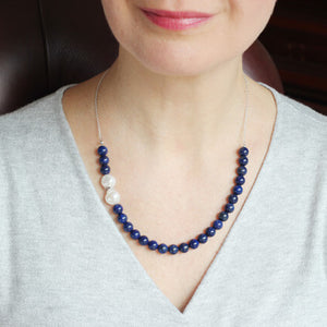 lapis lazuli silver necklace model