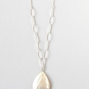 Mother of Pearl Silver Necklace ILgemstones