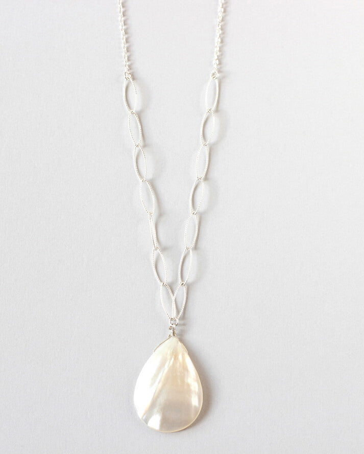 Mother of Pearl Silver Necklace ILgemstones